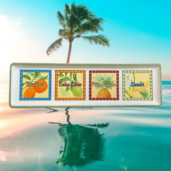 Signature Housewares Stoneware Platter with Tropical Drinks by Rivierra Van Beer - Picture 4 of 14